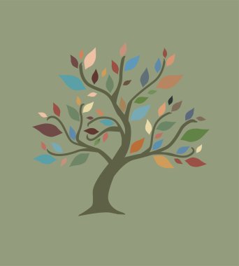 Abstract autumn tree clipart