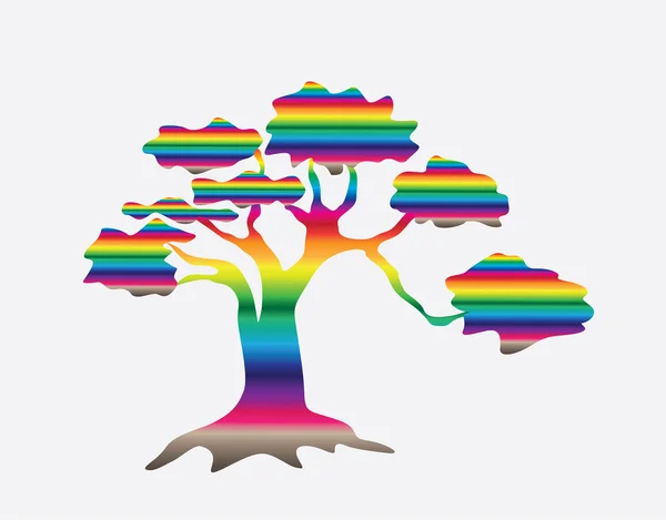 多色の抽象的な木 — ストックベクタ