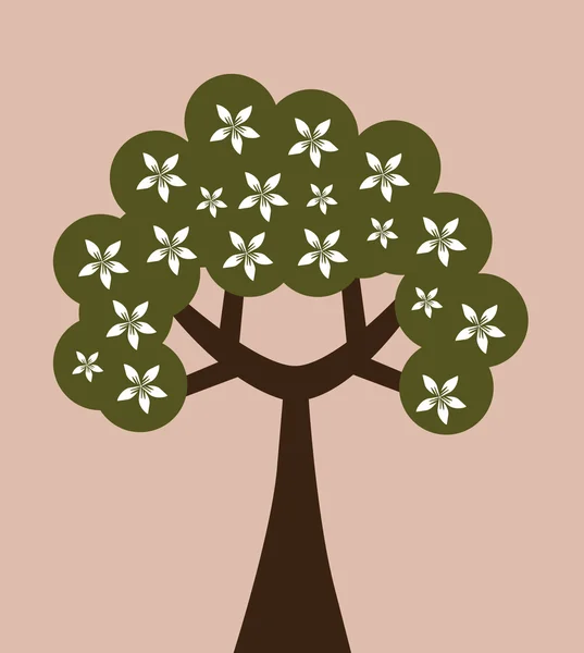 Absztrakt virágos fa — Stock Vector