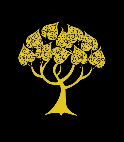 Soyut golden tree — Stok Vektör