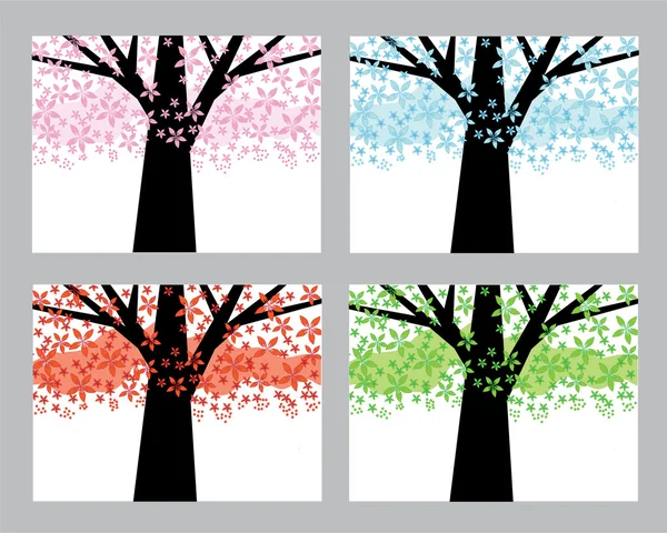 Ensemble d'arbres abstraits — Image vectorielle