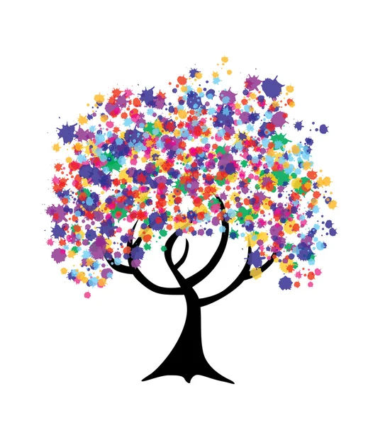 Abstract multicolor tree — Stock Vector