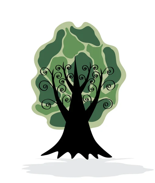 抽象的な緑の木 — ストックベクタ