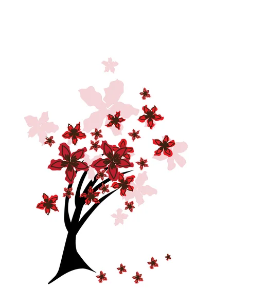 Arbre floral abstrait — Image vectorielle