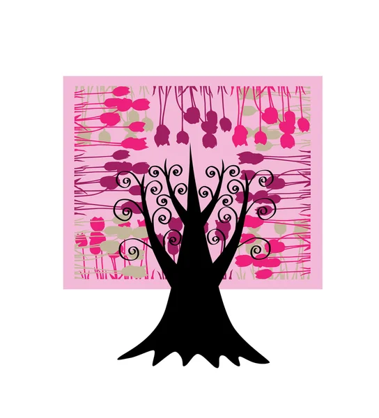 Árvore floral abstrato —  Vetores de Stock
