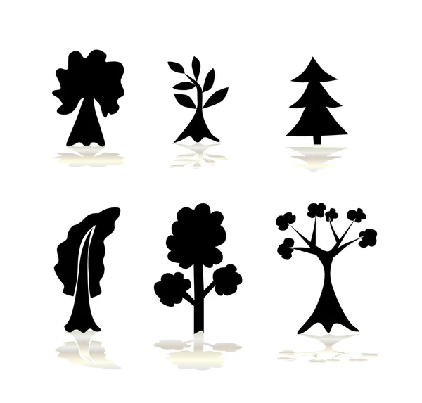 Set of abstract trees — Stock Vector