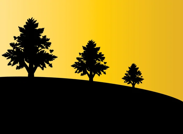 Silhouettes d'arbres abstraites — Image vectorielle