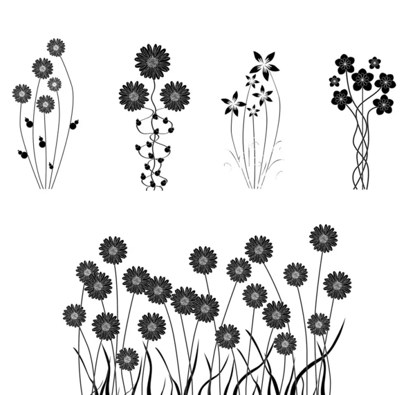 Çiçek tasarım öğeleri — Stok Vektör