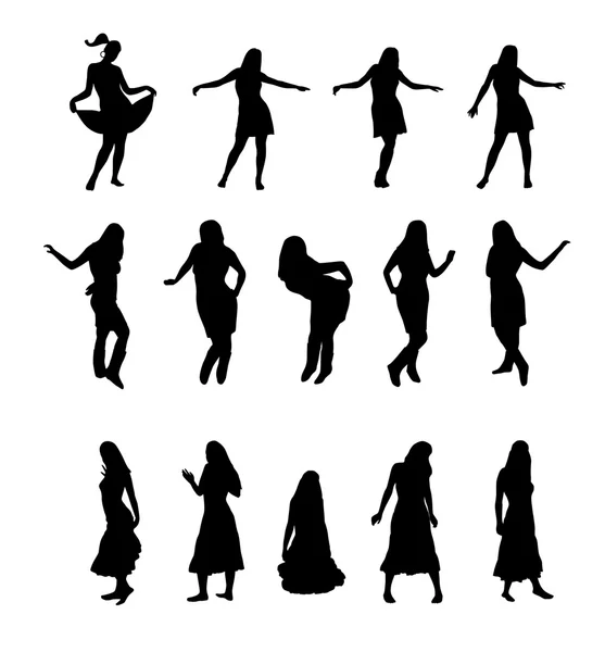 Woman silhouettes set — Stock Vector
