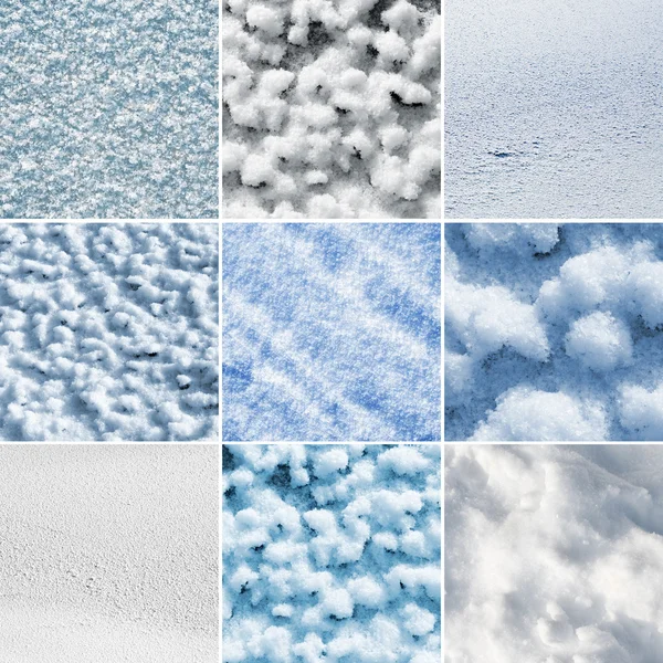 Colagem de texturas de neve — Fotografia de Stock