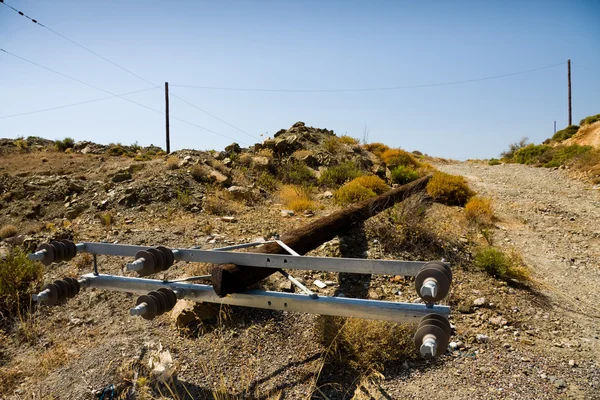 stock image Collapsed power line pole