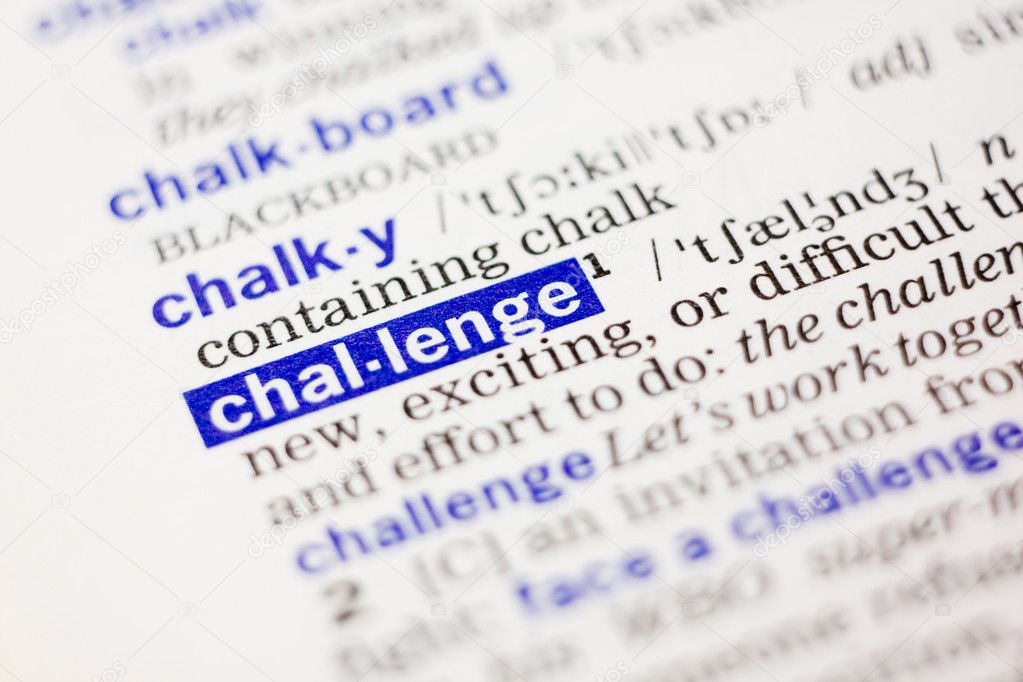 Dictionary Definition Of Challange Stock Photo C Olechowski