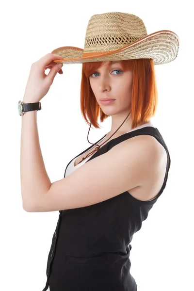 Girl in hat — Stock Photo, Image