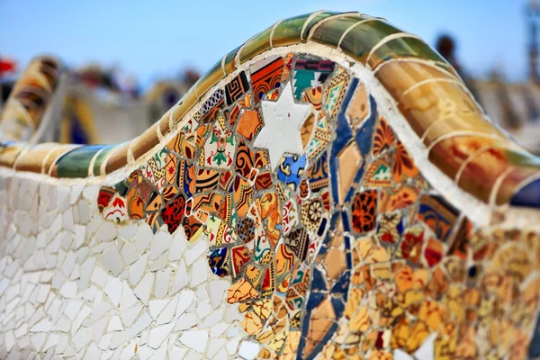Detail of bench by Gaudi — Stock Photo, Image