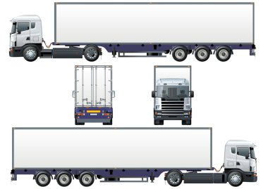 Vector cargo semi-truck