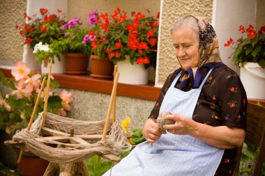 Old couple portrait clipart