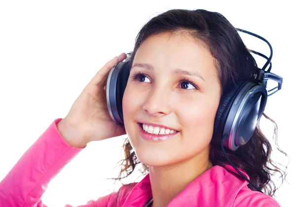 Menina com fones de ouvido — Fotografia de Stock