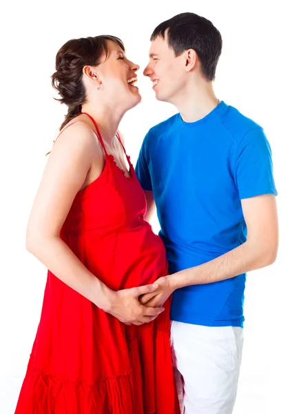 Mulher grávida e seu marido — Fotografia de Stock