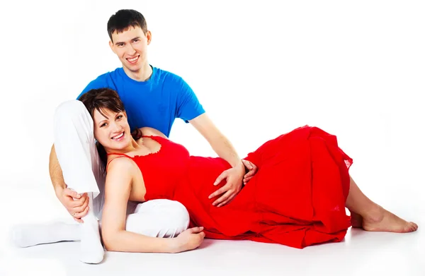 Mujer embarazada y su marido — Foto de Stock