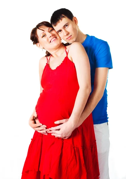 Kobieta w ciąży i jej mąż — Zdjęcie stockowe