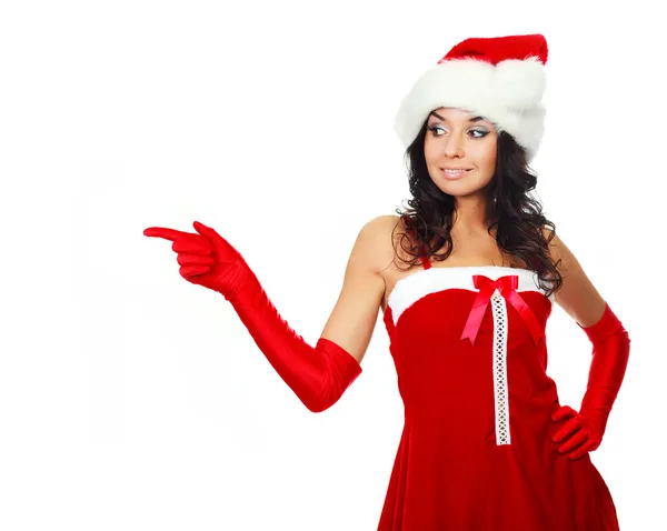 여자 산타 복장을 입고 — 스톡 사진