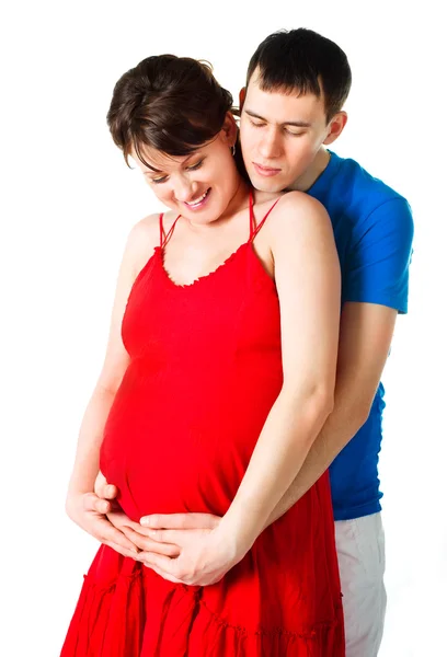 Těhotná žena a její manžel Royalty Free Stock Obrázky