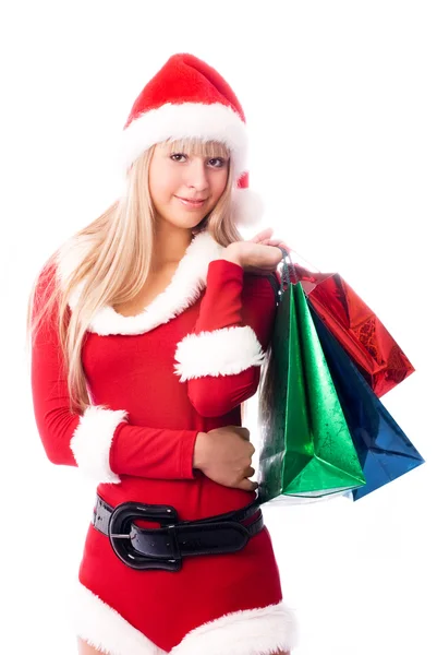 Pretty girl with shopping bags — Stock Photo, Image