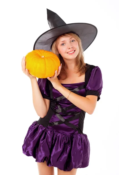 Fairy with a pumpkin — Stock Photo, Image
