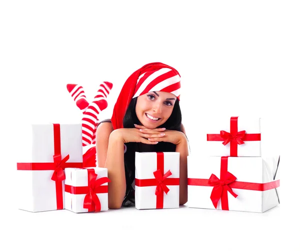 Girl with presents Stock Picture