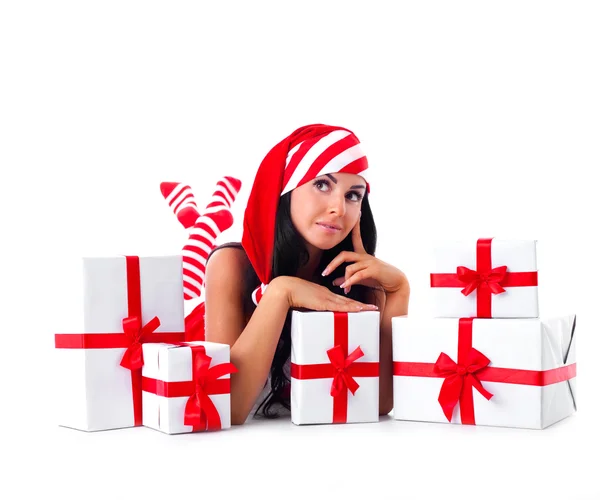 Girl with presents Stock Image