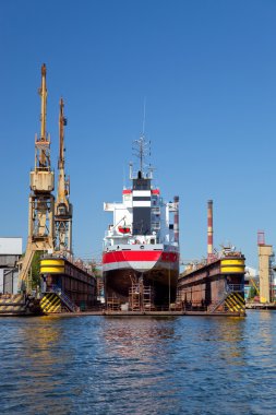 On the dock at the shipyard clipart