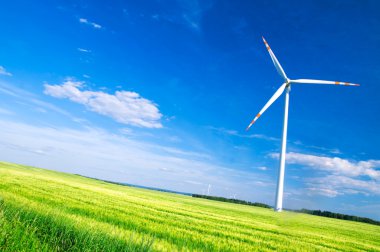 Wind turbines landscape clipart