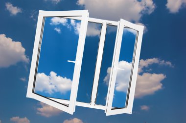 Window on sky background. clipart
