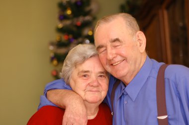 Elderly happy couple clipart