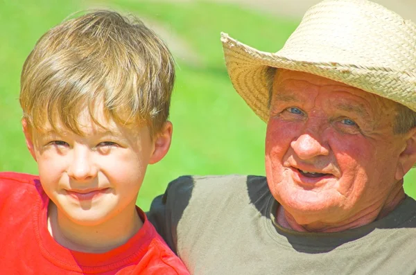 Děda s vnukem — Stock fotografie