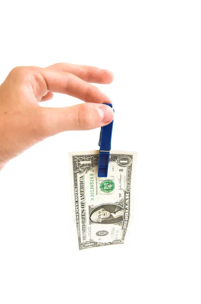 Dollar in clip — Stock Photo, Image