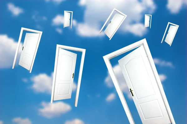 Doors one blue sky — Stock Photo, Image