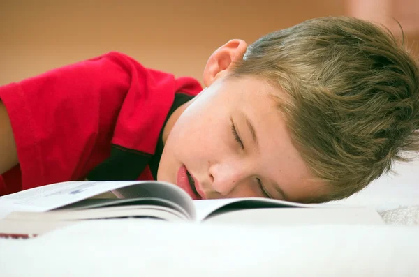 공부 후 잠들... — 스톡 사진