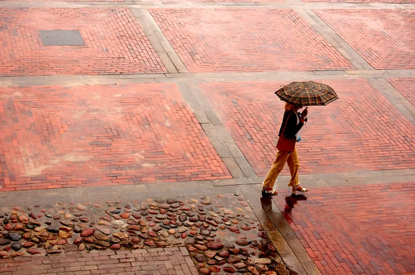 Da solo sotto la pioggia — Foto Stock