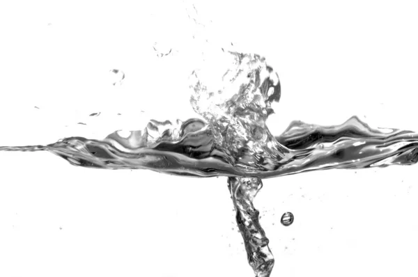 Black and white water splash — Stock Photo, Image
