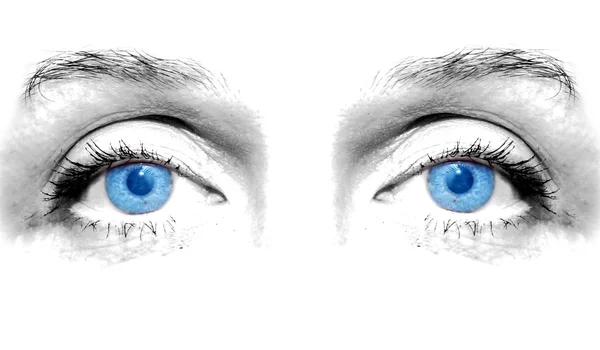 Žena modré oči — Stock fotografie
