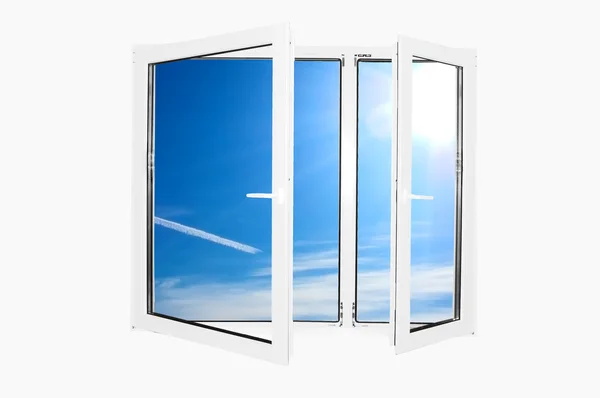 Solig himmel bakom fönstret — Stockfoto