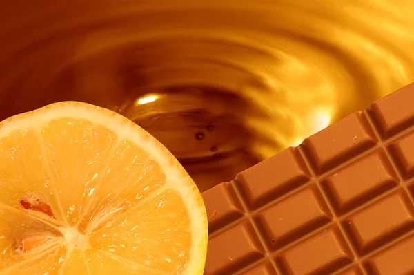 Chocolat fond orange — Photo