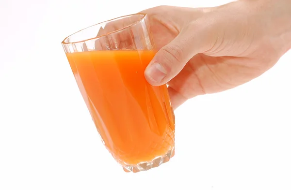 Meyve suyu ile el — Stok fotoğraf