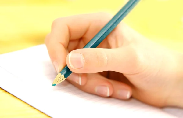 Child hand writing — Stock Photo, Image