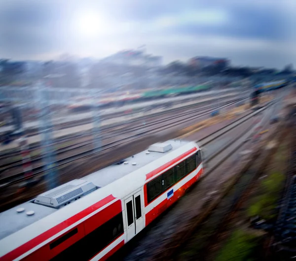 Fast train with motion blur — Stock Photo, Image