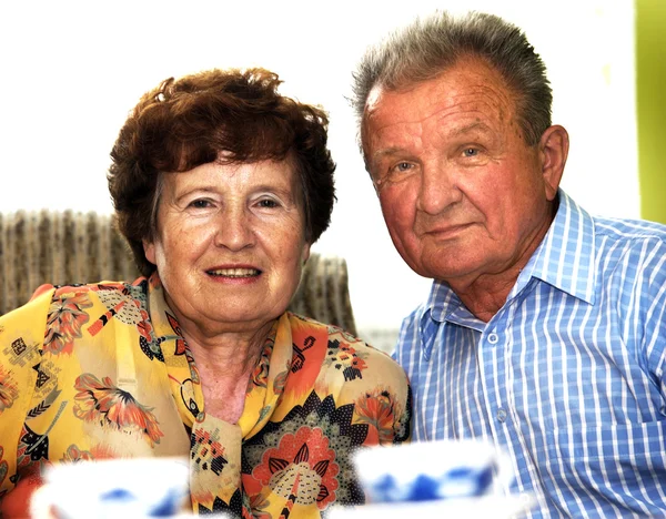 Happy smiled senior couple — Stock Photo, Image