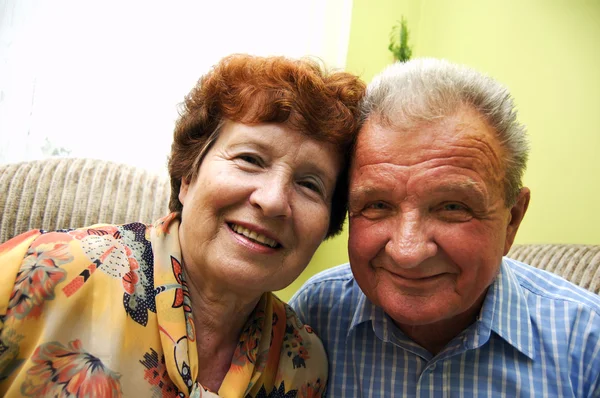 Happy smiled senior couple — Stock Photo, Image