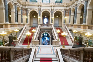 Inside of National Museum in Prague clipart