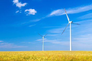 Wind turbines landscape clipart